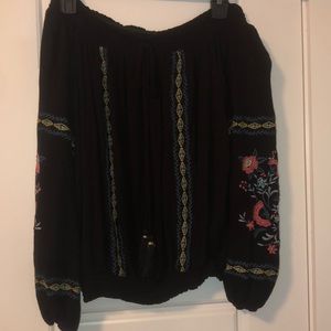 Black off the shoulder top